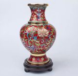 BÌNH HOA TRÁNG MEN CLOISONNÉ CAO CẤP Chất liệu: đồng, men vàng