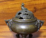 LƯ HƯƠNG ĐỒNG CON CÔNG TRANG TRÍ Chất liệu sản phẩm: đồng thau