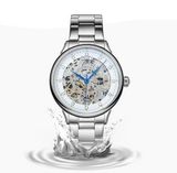 ĐỒNG HỒ CƠ NAM SANG TRỌNG Chất liệu: Dây đeo: Thép không gỉ, bền bỉ và chống xước.