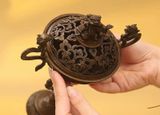 Lư hương Sư Tử Long trang trí BK-ME006900VN-4056 Chất liệu đồng