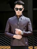 Áo Da Nam Da Cừu Cao Cấp Màu sắc: đỏ tía/đen/đỏ Vải: Da cừu chất lượng cao Lớp lót: 100% sợi polyester Size: M-5XL