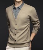 ÁO LEN CỔ SƠ MI THỜI TRANG DOANH NHÂN CAO CẤP Vải cơ thể: 100% sợi polyester Cổ áo sơ mi: 45,4% polyester