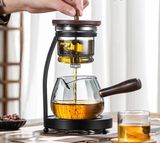 Bộ ấm pha trà cao cấp tiện lợi Chất liệu thuỷ tinh Borosilicate cao + vòng đệm silicon + thép không gỉ 304 + gỗ