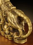 Hổ Hoàng Đạo trang trí tài lộc Chất liệu đồng Sử dụng đồ trưng bày Kt 30*8*19cm nặng 2.4kg