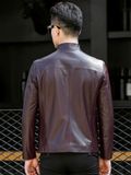 Áo Da Nam Da Cừu Cao Cấp Màu sắc: đỏ tía/đen/đỏ Vải: Da cừu chất lượng cao Lớp lót: 100% sợi polyester Size: M-5XL