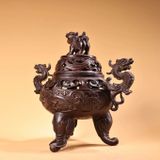 Lư hương Sư Tử tai Rồng trang trí BK-ME007100VN-4057 Chất liệu đồng