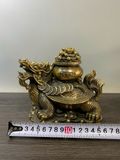 LONG QUY CÕNG HŨ VÀNG đồng cũ sắc nét. Chiêu tài sinh lộc đáy mộc triện chữ cổ.