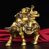 Phật Di Lặc cưỡi bò BK-ME004300VN-3937 Chất liệu đồng thau