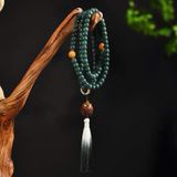 CHUỖI VÒNG TAY BỒ ĐỀ XANH TỰ NHIÊN Số lượng hạt 108 viên Kích thước hạt: 8*10MM