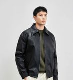 Áo khoác da dáng rộng nam da cao cấp Vải da bò tự nhiên Vật liệu lót: 95% polyester 5% vải thun