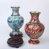 BÌNH HOA TRÁNG MEN CLOISONNÉ CAO CẤP Chất liệu: đồng, men vàng