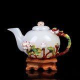 BỘ ẤM TRÀ TRÁNG MEN NGỌC BÍCH CAO CẤP BK-CE004000VN-3115 Chất liệu: Hợp kim ngọc + tráng men
