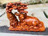 Tượng Trâu Ngồi Chất Liệu Gỗ Hương Đá