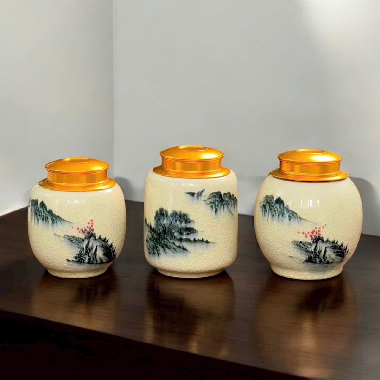 Hộp chè gốm sứ Bát tràng BK-CE000900VN-3976