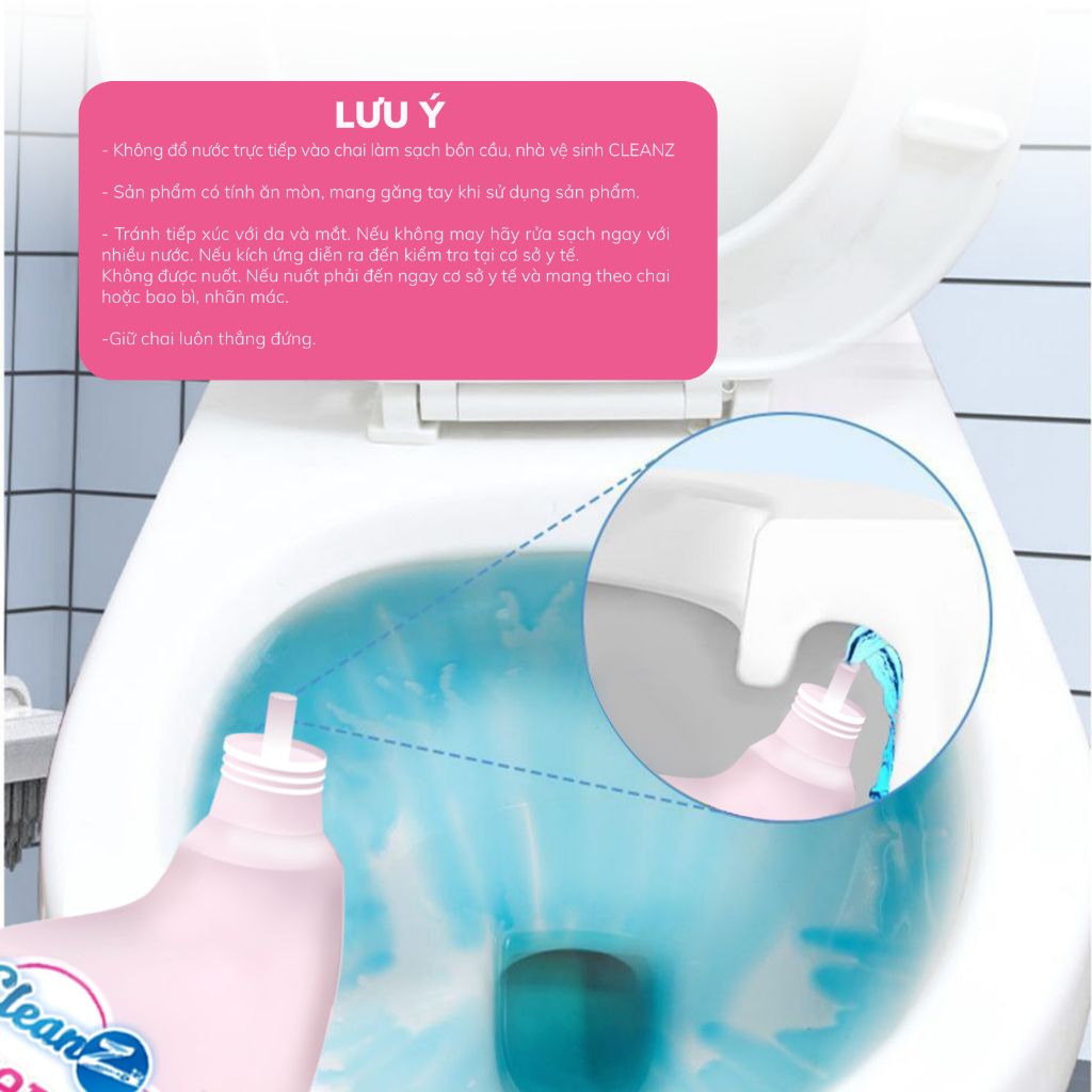 Chai sạch bồn cầu CleanZ Tẩy sạch bồn cầu diệt khuẩn hương đào - 500ml