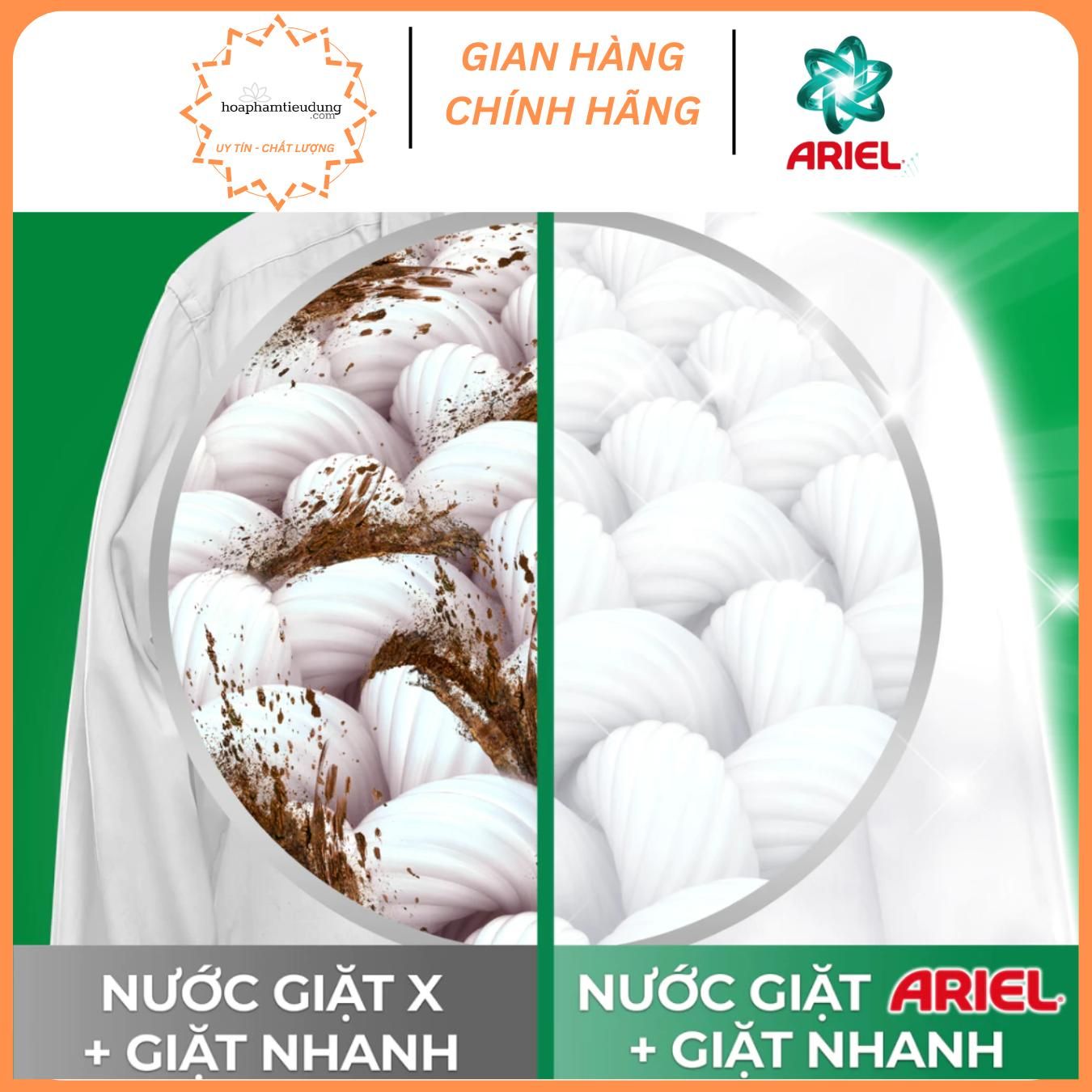 Nước giặt Ariel 2kg hương Downy Nắng Sớm (Máy giặt cửa trên)