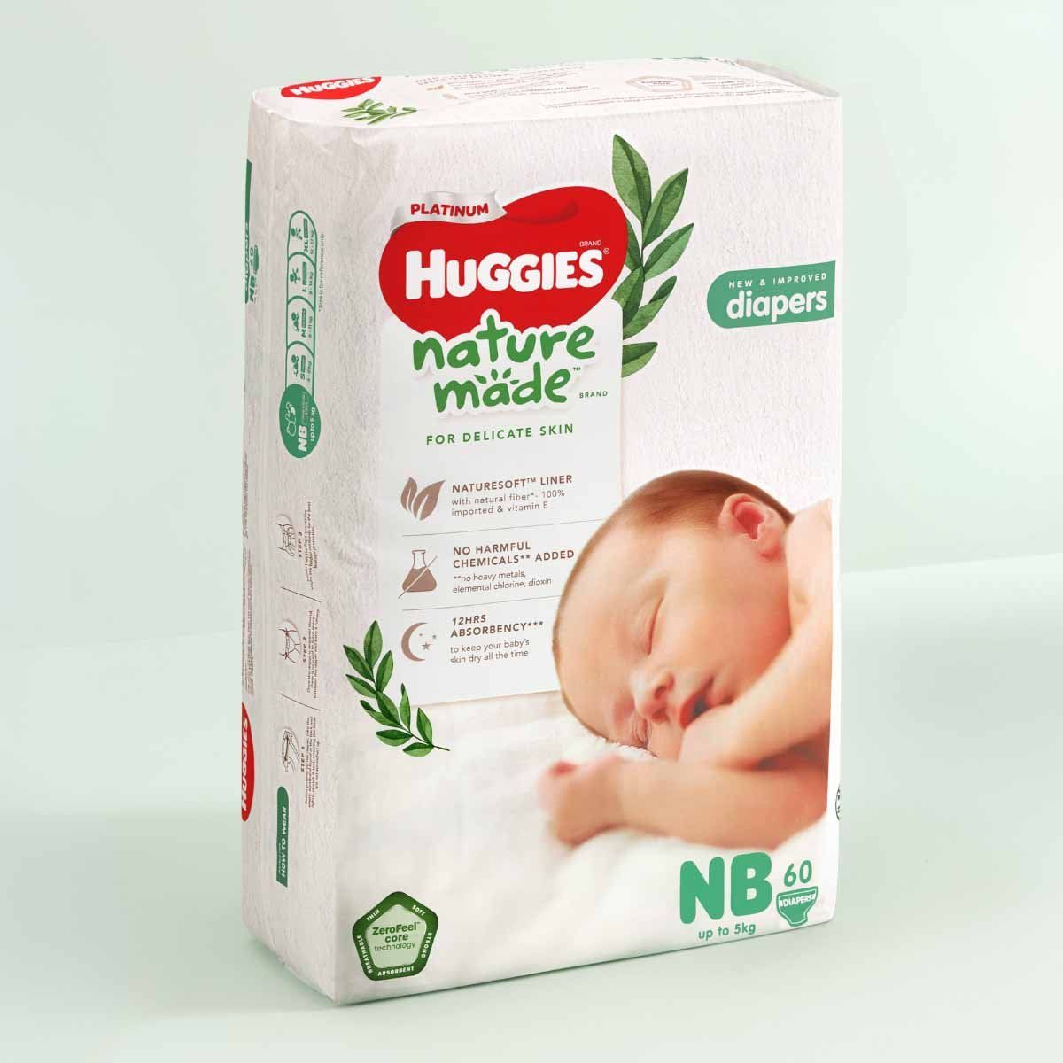 BỈM TÃ HUGGIES SIÊU CAO CẤP PLATINUM NATUREMADE SIZE NB, S - XXL
