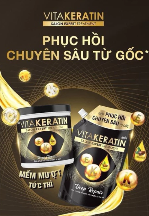 Kem ủ tóc Vita Keratin Deep Repair túi kem ủ tóc 1000ml phục hồi chuyên sâu