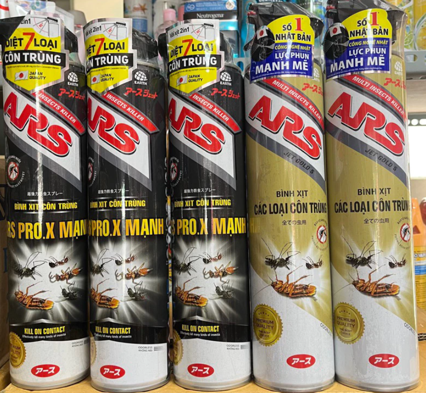 Bình xịt muỗi , côn trùng ARS PRO.X MẠNH diệt 7 loại côn trùng chai 500ml không mùi