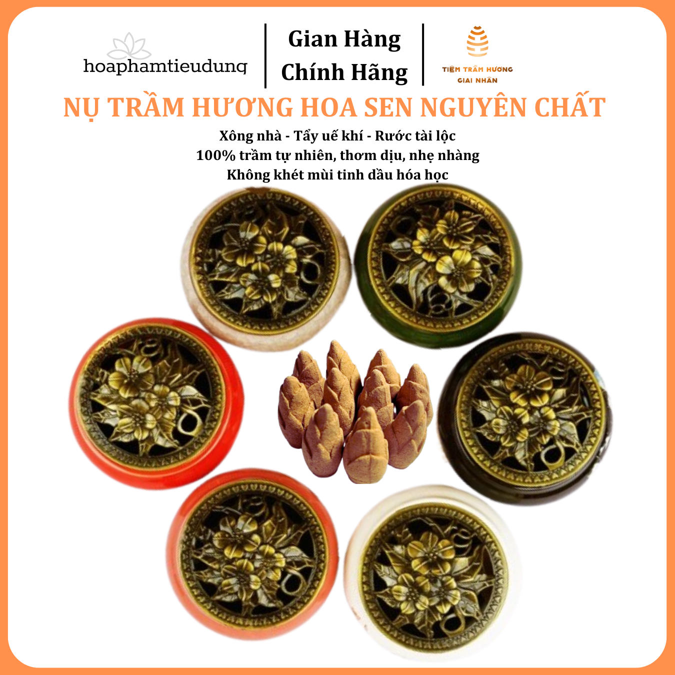 Nụ Trầm Hương hoa sen Nguyên Chất Xông Nhà, Tẩy Uế Khí, Rước Tài Lộc Thơm Dịu Nhẹ, Không Khét Mùi Tinh Dầu Hóa Học