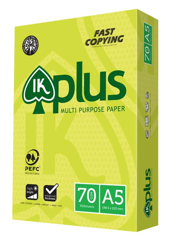 Thùng giấy IK PLUS A5 70gsm (10 reams) Giấy photo, giấy vẽ