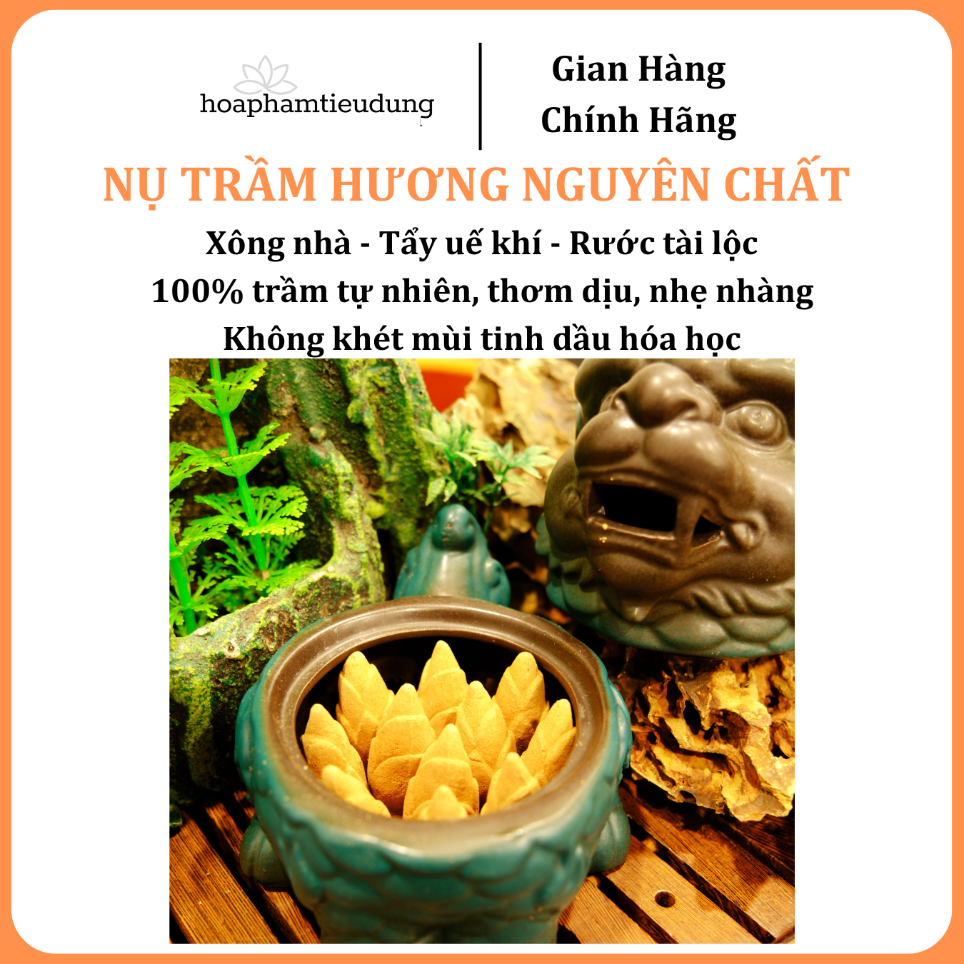 Nụ Trầm Hương hoa sen Nguyên Chất Xông Nhà, Tẩy Uế Khí, Rước Tài Lộc Thơm Dịu Nhẹ, Không Khét Mùi Tinh Dầu Hóa Học