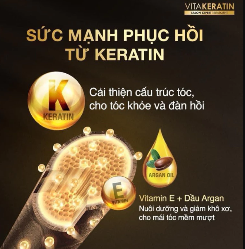 Kem ủ tóc Vita Keratin Deep Repair túi kem ủ tóc 1000ml phục hồi chuyên sâu