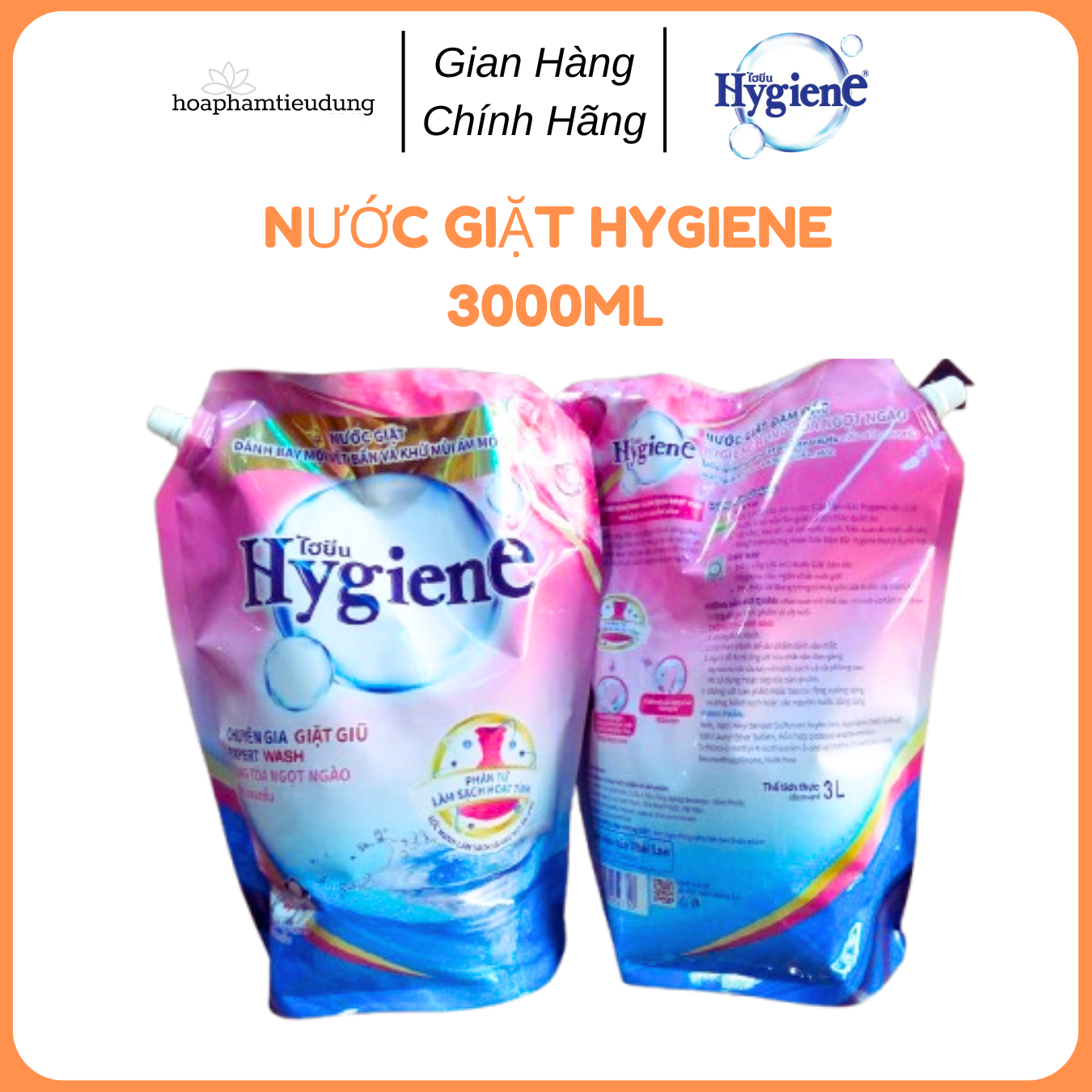 Nước giặt xả 2in1 Hygiene 3000ml