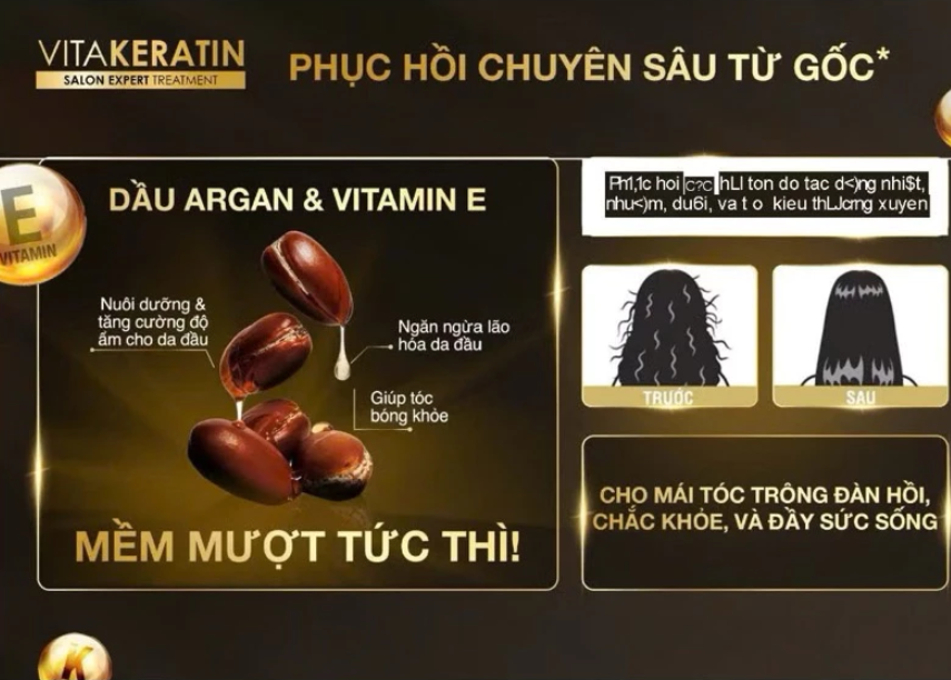 Kem ủ tóc Vita Keratin Deep Repair túi kem ủ tóc 1000ml phục hồi chuyên sâu