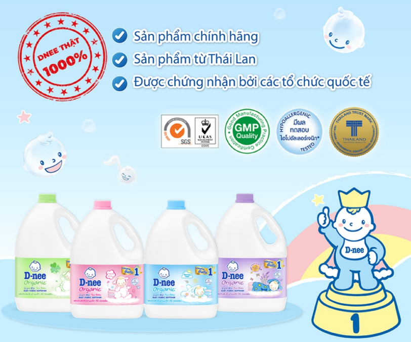 Nước xả quần áo D-nee 2.8L (Chính hãng có tem Đại Thịnh)