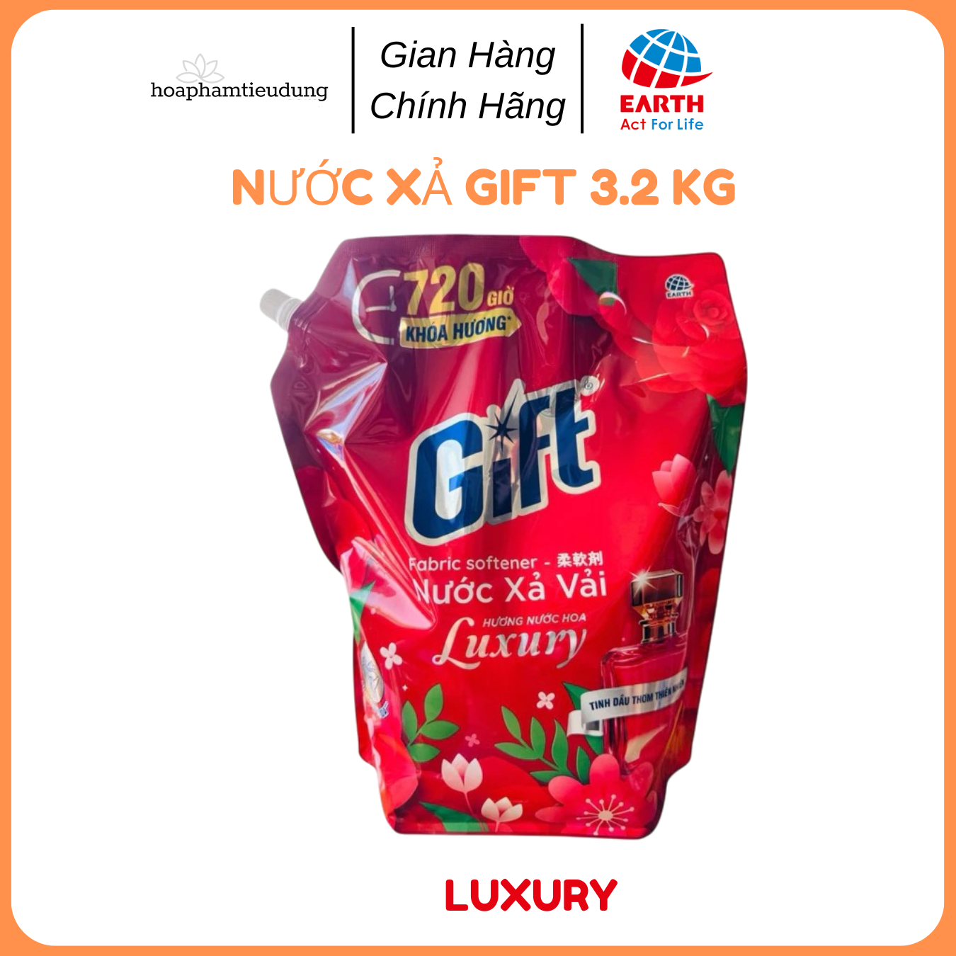 Nước xả vải Gift túi 3.2kg
