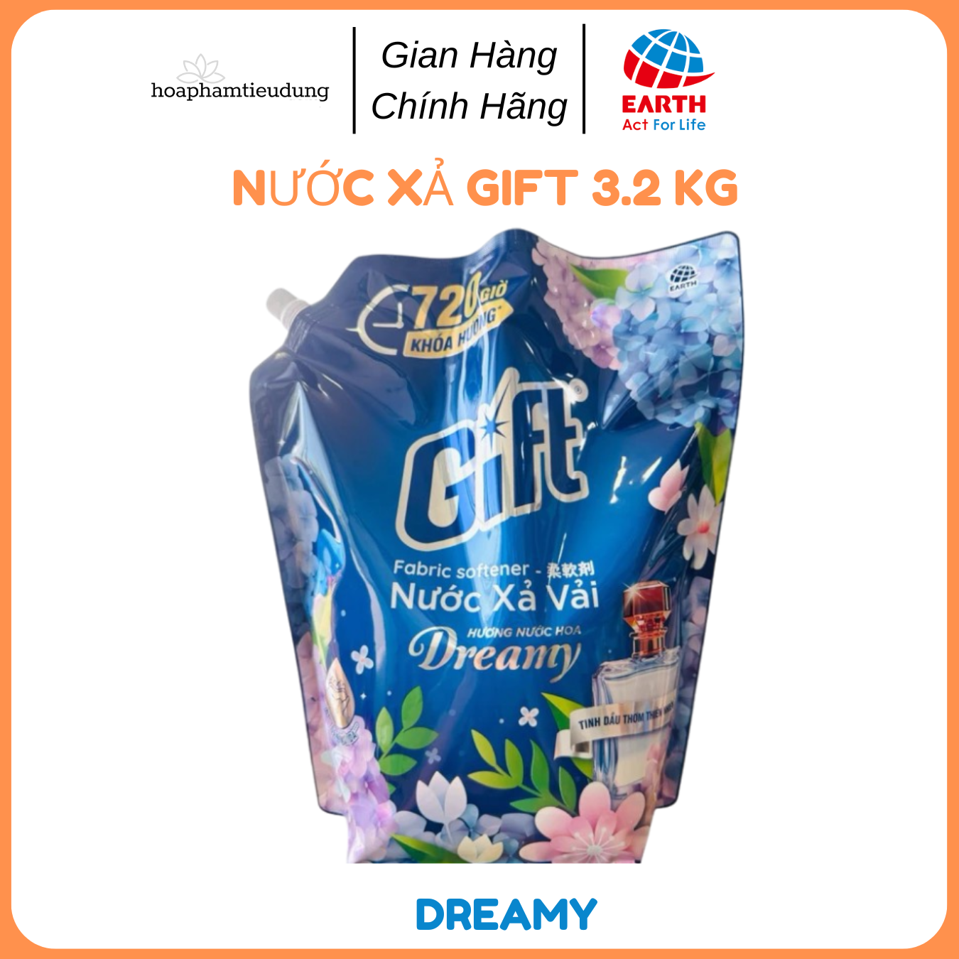 Nước xả vải Gift túi 3.2kg