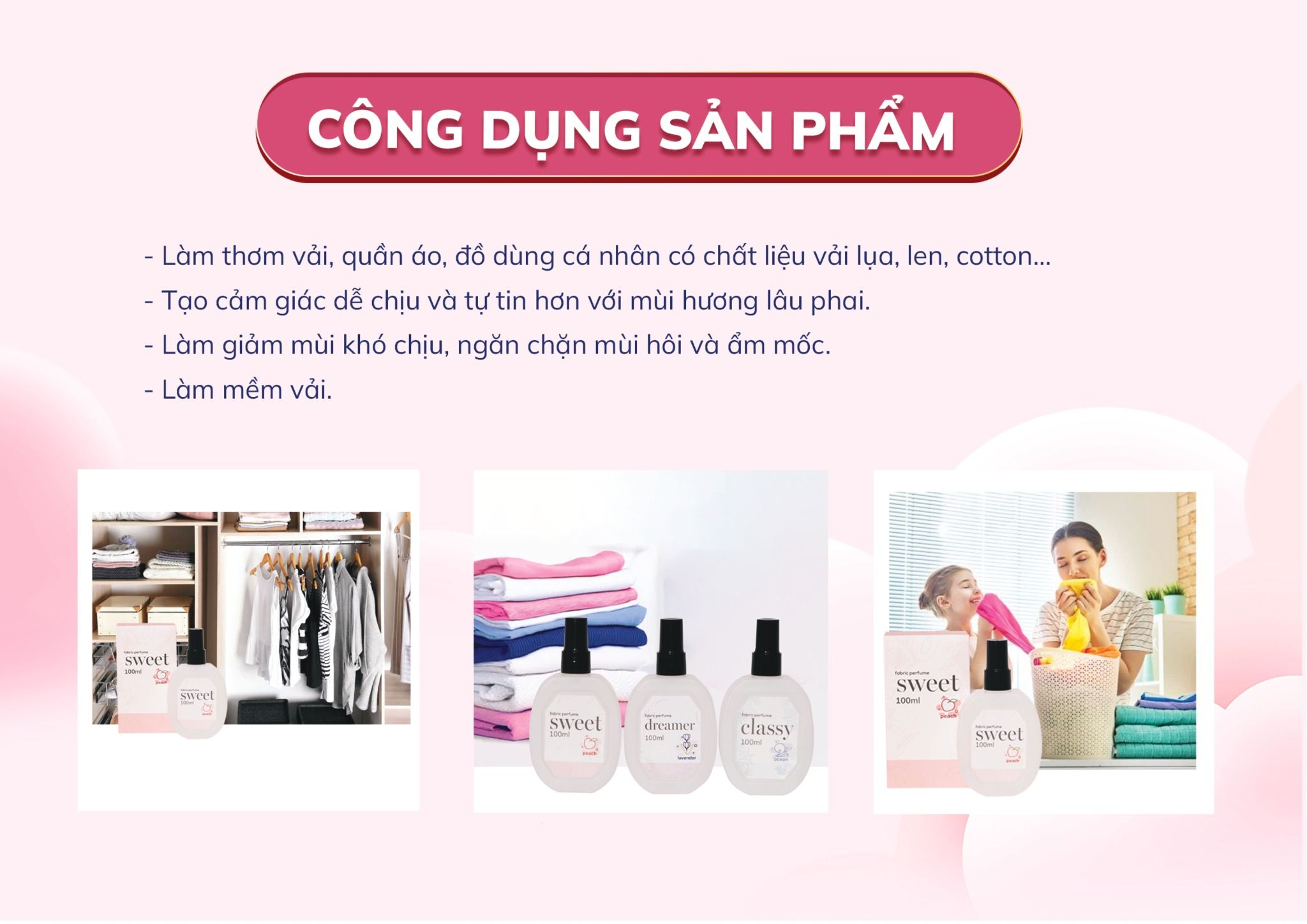 Xịt thơm quần áo Lovenose 100ml chiết xuất tinh dầu thiên nhiên thơm mát khửi mùi hôi, chai xịt thơm tủ quần áo