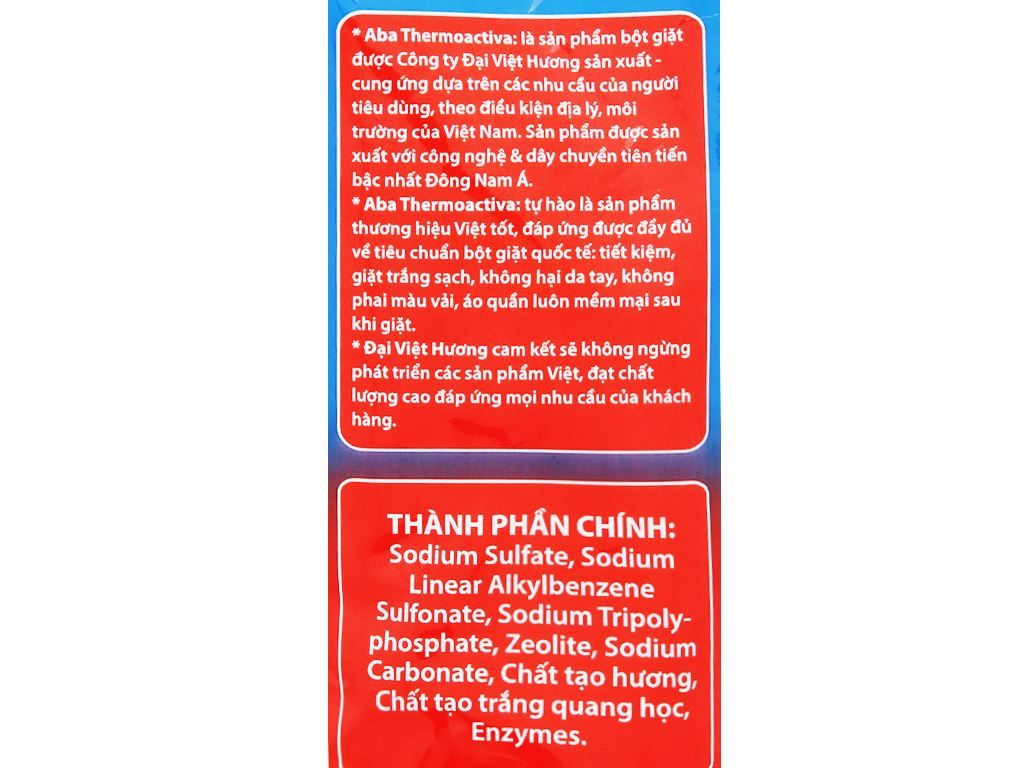 Bột giặt nhiệt Aba sạch tinh tươm túi 5.7 kg