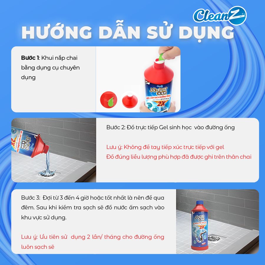 Gel thông tắc sinh học đa năng AIKOMI làm sạch, bảo vệ đường ống bồn rửa mặt, chậu rửa bát, khử mùi hôi