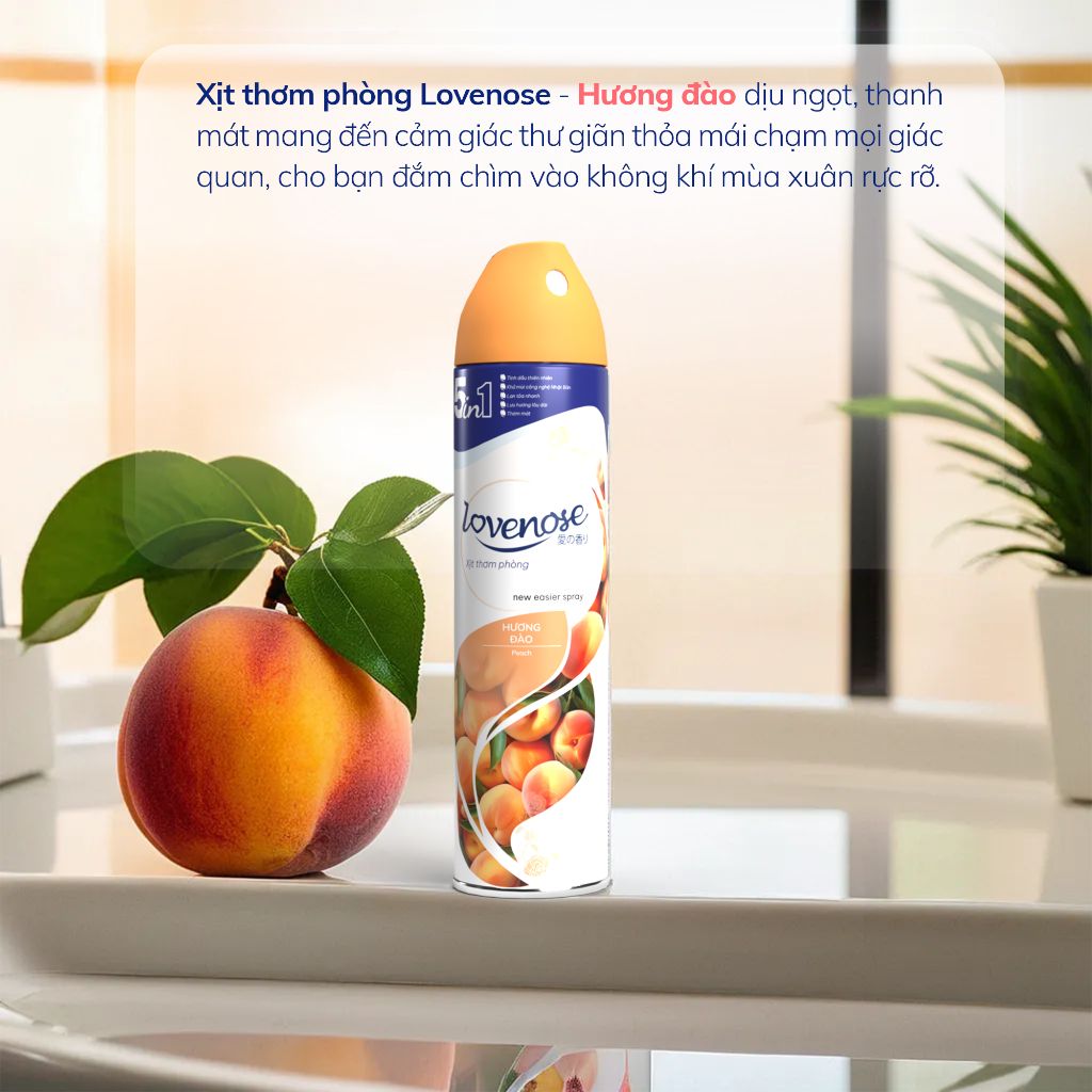 Xịt thơm phòng Lovenose, nước hoa xịt phòng hương thơm tự nhiên dễ chịu lưu hương lâu dài 320ml