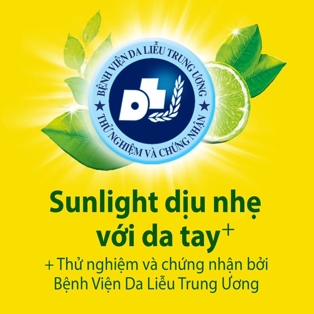 Nước rửa chén Sunlight chanh 100 mới đánh bay dầu mỡ cứng đầu túi 3.5kg