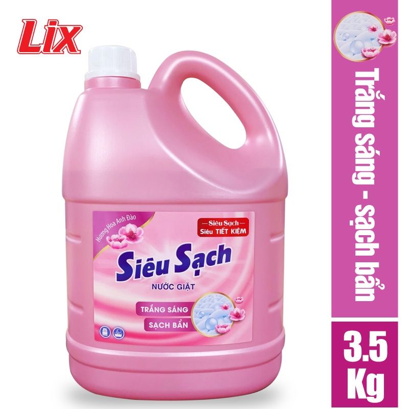 Nước giặt LIX siêu sạch hương hoa anh đào 3.5kg
