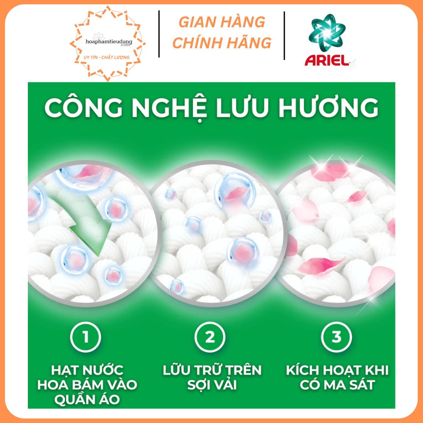 Nước giặt Ariel 2kg hương Downy Nắng Sớm (Máy giặt cửa trên)