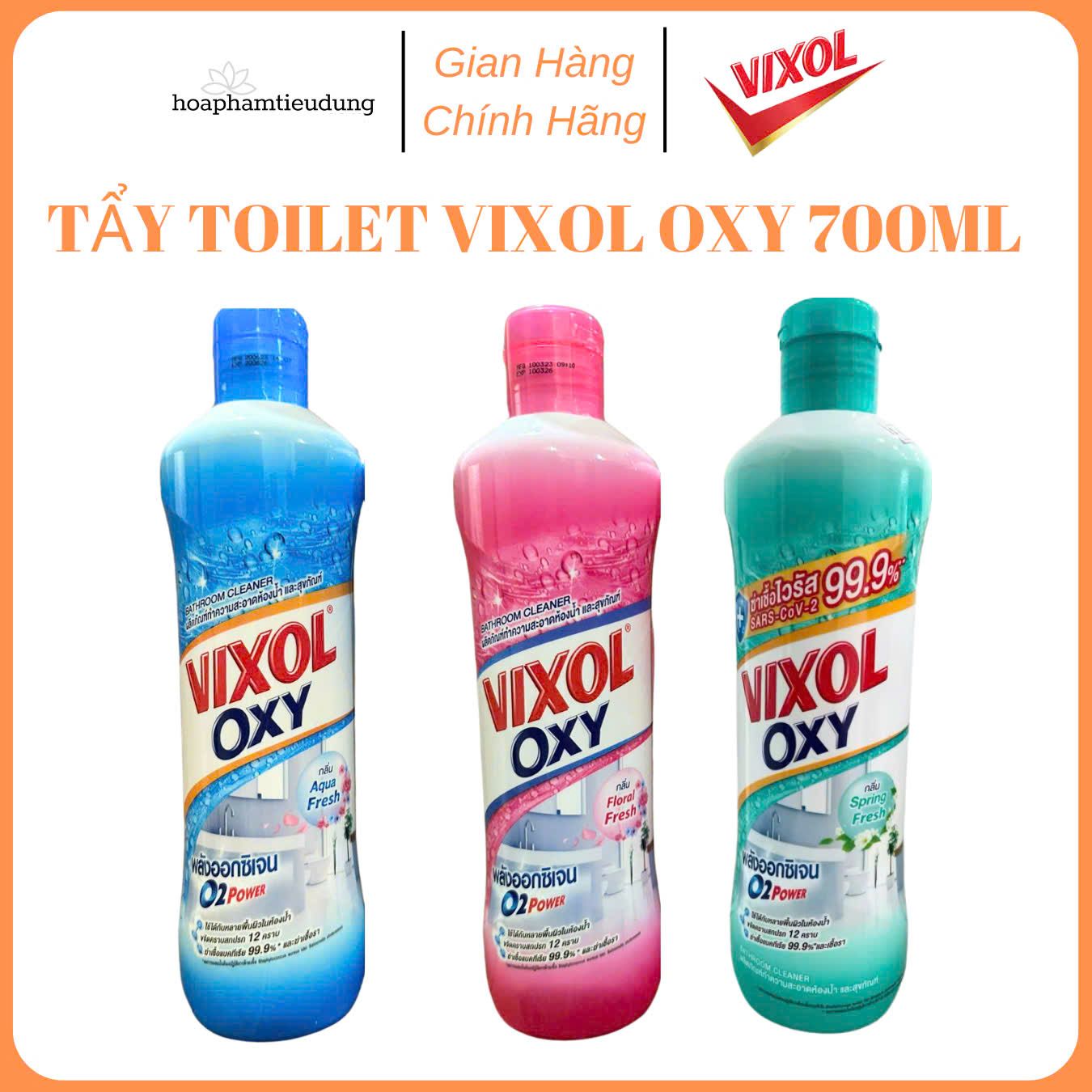 Nước Tẩy Rửa Nhà Tắm Và Bồn Cầu Vixol Oxy Thái Lan 700ml