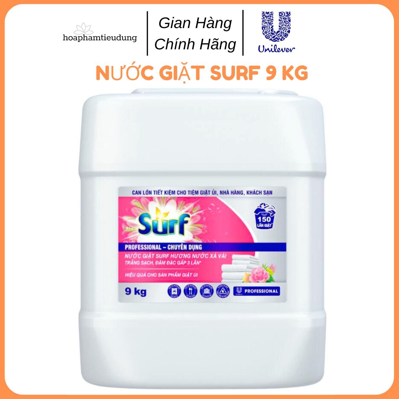 Nước giặt Surf Hương Hoa Cỏ Diệu Kì can lớn 9kg - Siêu tiết kiệm