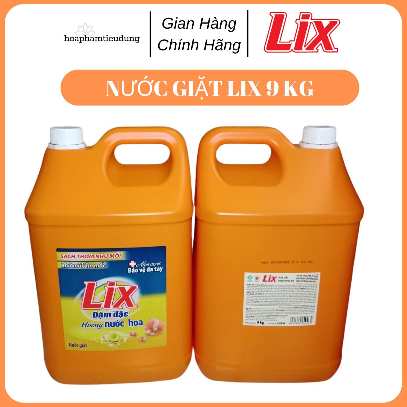Nước giặt LIX Đậm Đặc Hương Nước Hoa 9Kg Làm Sạch Cực Nhanh Vết Bẩn