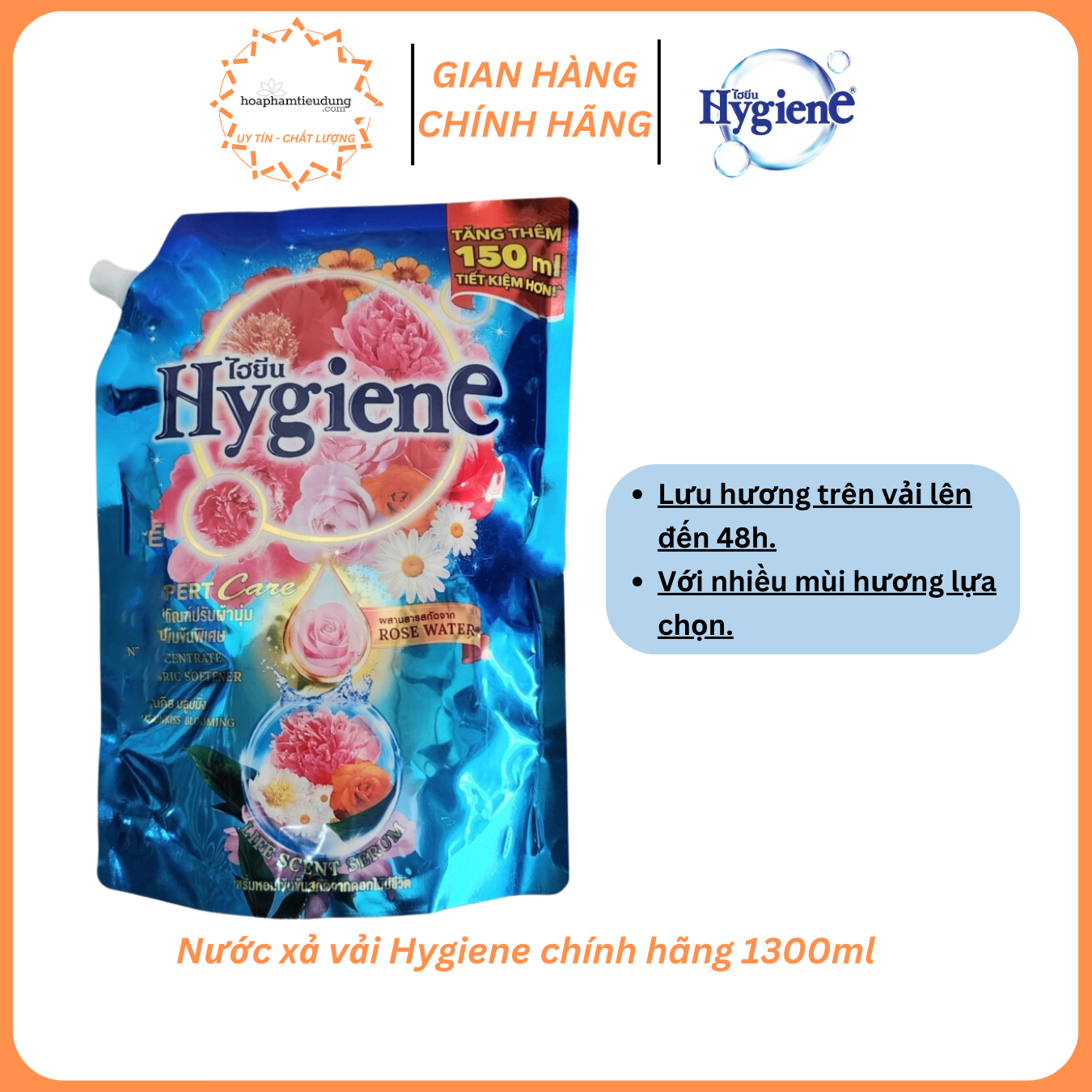 Nước xả Hygiene Expert Care 1300ml