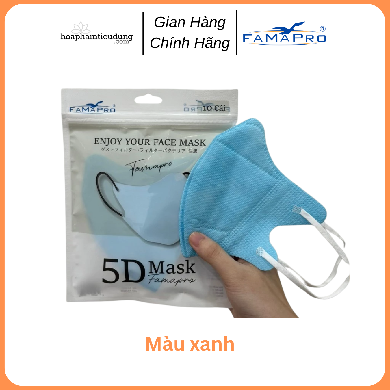 Khẩu trang kháng khuẩn 3 lớp 5D mask Famapro Nam Anh