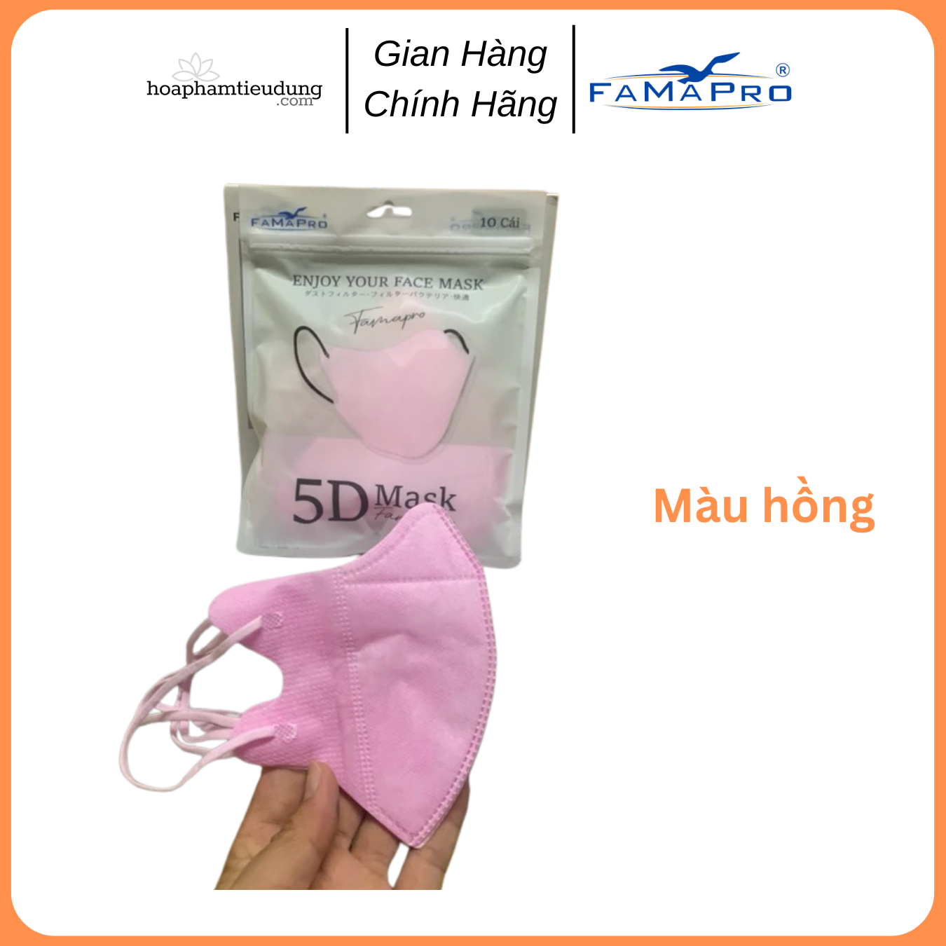 Khẩu trang kháng khuẩn 3 lớp 5D mask Famapro Nam Anh