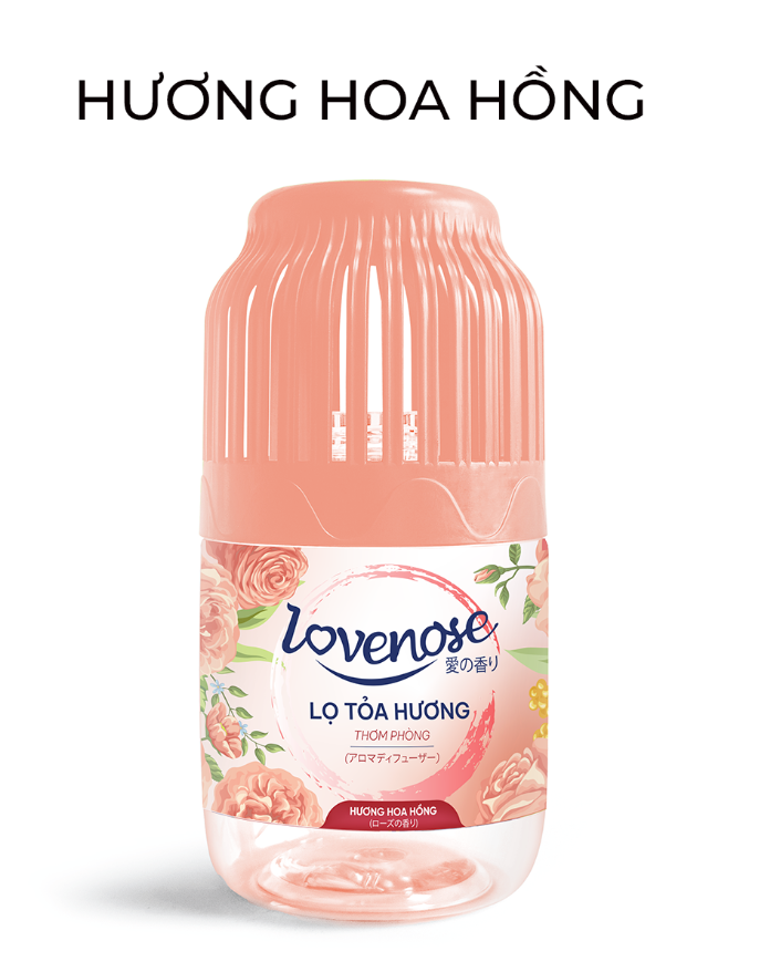 Lọ tỏa hương Lovenose hương thơm tự nhiên dễ chịu khử mùi sáp thơm phòng thế hệ mới 45 ngày - Dung tích 180ml