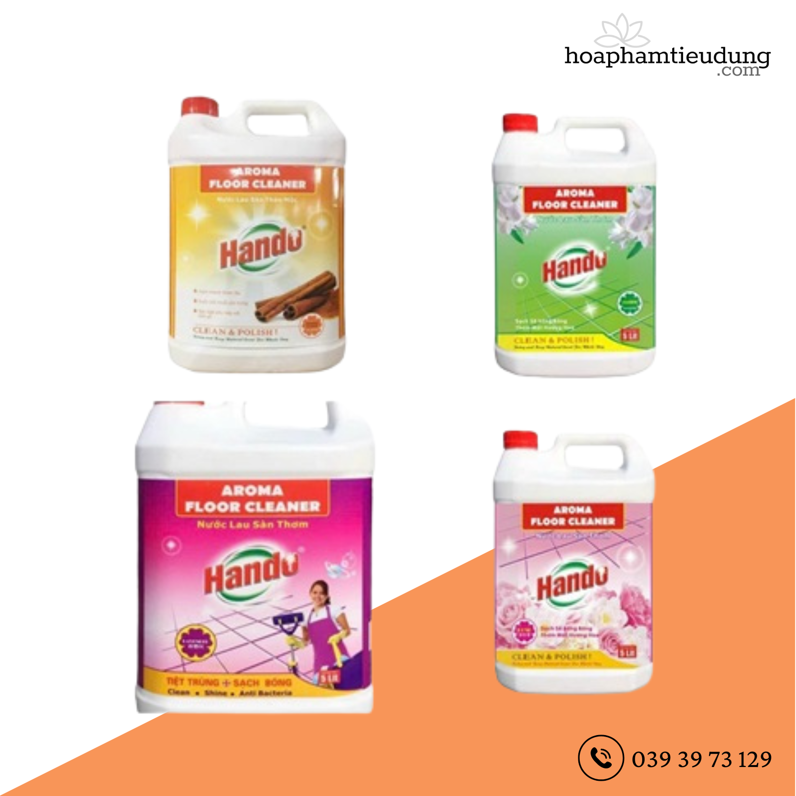 Nước thơm lau sàn diệt khuẩn Hando 5L