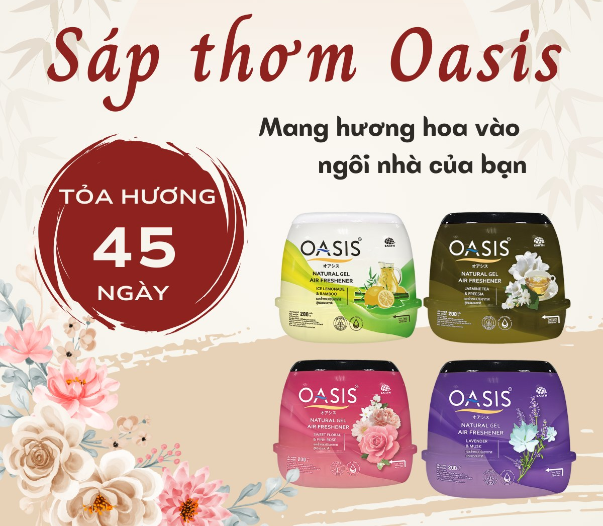 Sáp Thơm Oasis Natural 200g