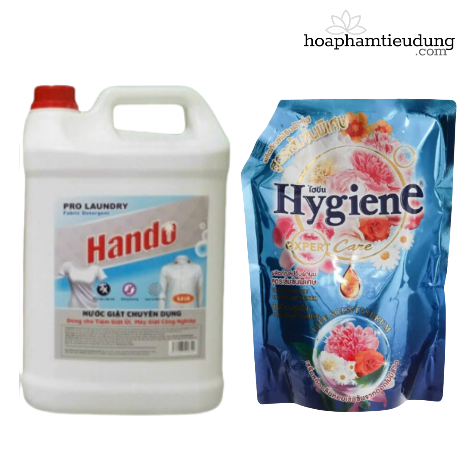 (Combo 2 túi) Giặt Hando 5L & Xả Hygiene 1.3L lưu hương dài lâu, làm sạch vết bẩn và siêu tiết kiệm