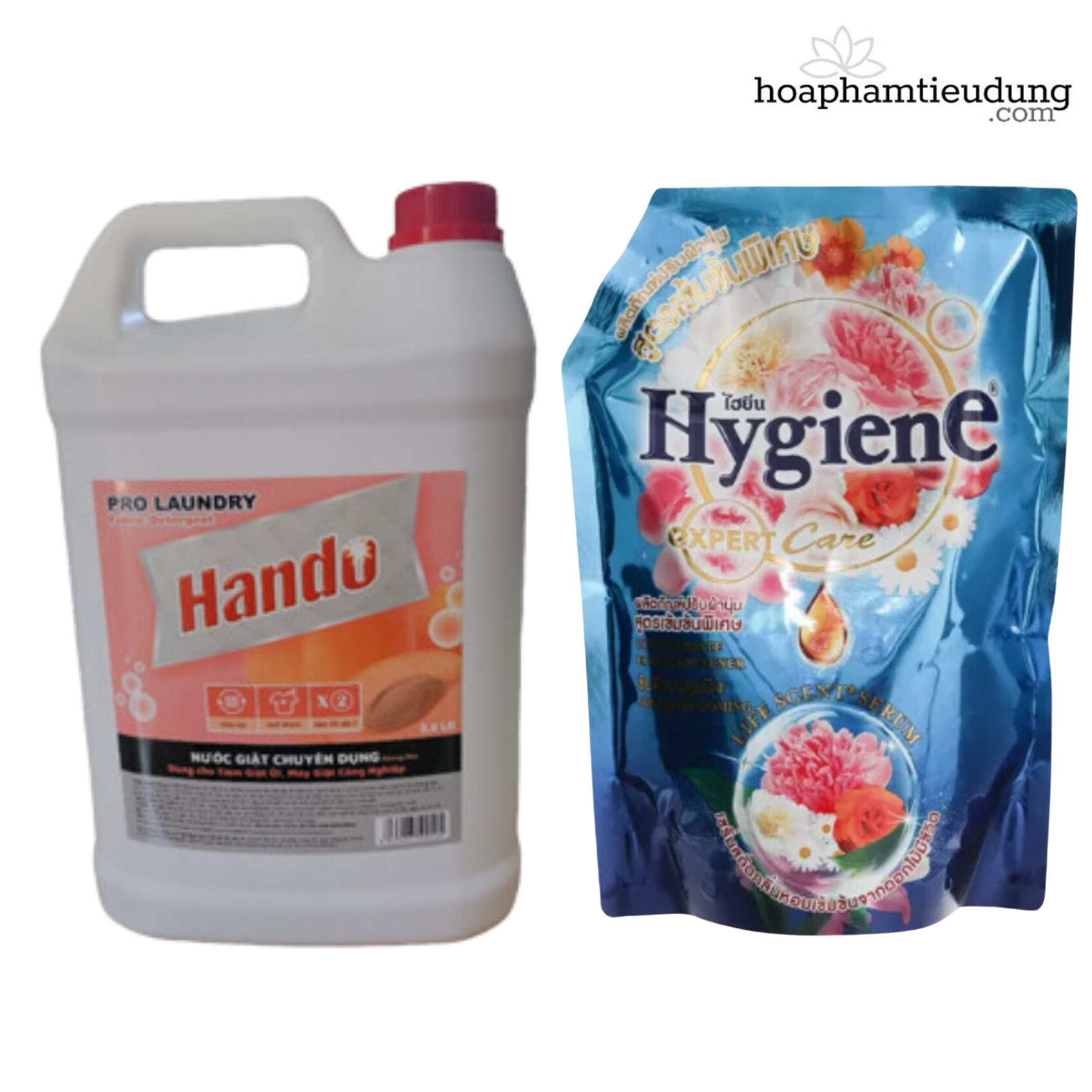 (Combo 2 túi) Giặt Hando 5L & Xả Hygiene 1.3L lưu hương dài lâu, làm sạch vết bẩn và siêu tiết kiệm